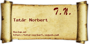 Tatár Norbert névjegykártya