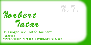 norbert tatar business card